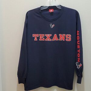NFL HOUSTON TEXANS SHIRT, Sz XL, BLUE/RED, COTTON